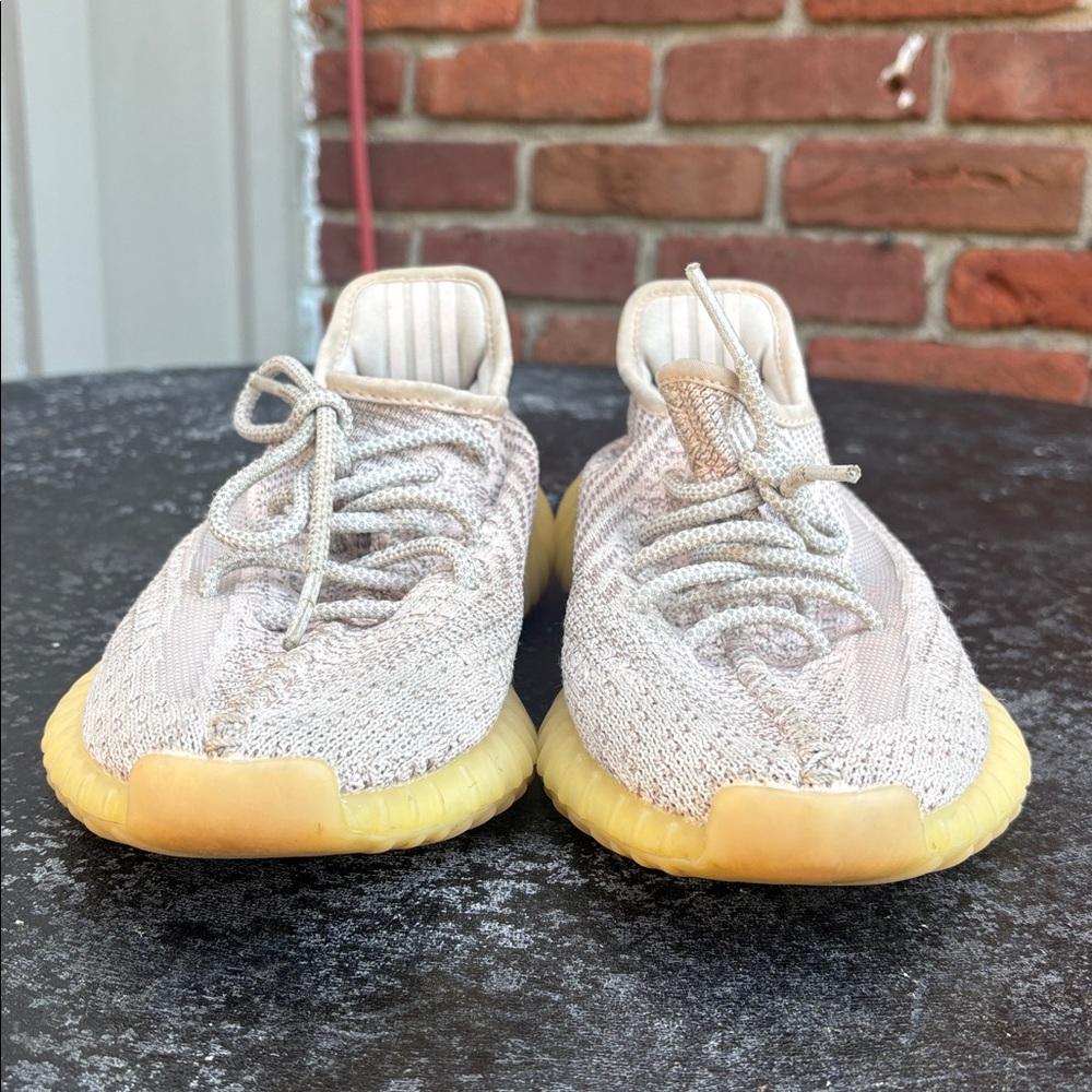 Yeezy Kids Neutral Knit Athletic Sneakers with Yellow Sole use 5.5 - Picture 7 of 8